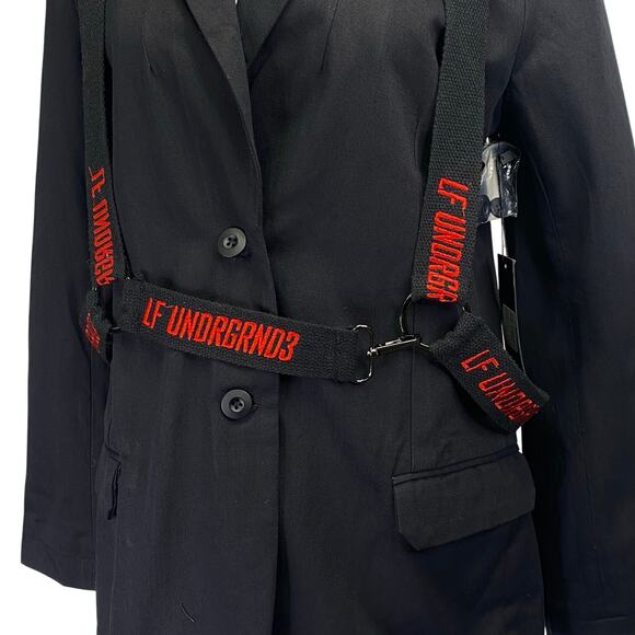 LF The Brand Undrgrnd3 Harness Blazer Black Red Utilitarian Streetwear Size 10 - Picture 6 of 14